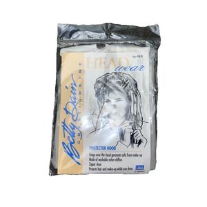 Vintage Betty Dain Makeup Protector Hood Nylon Chiffon Hair Cover Zipper 138 EX